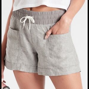 Athleta Cabo Linen Shorts Grey size 4 EUC